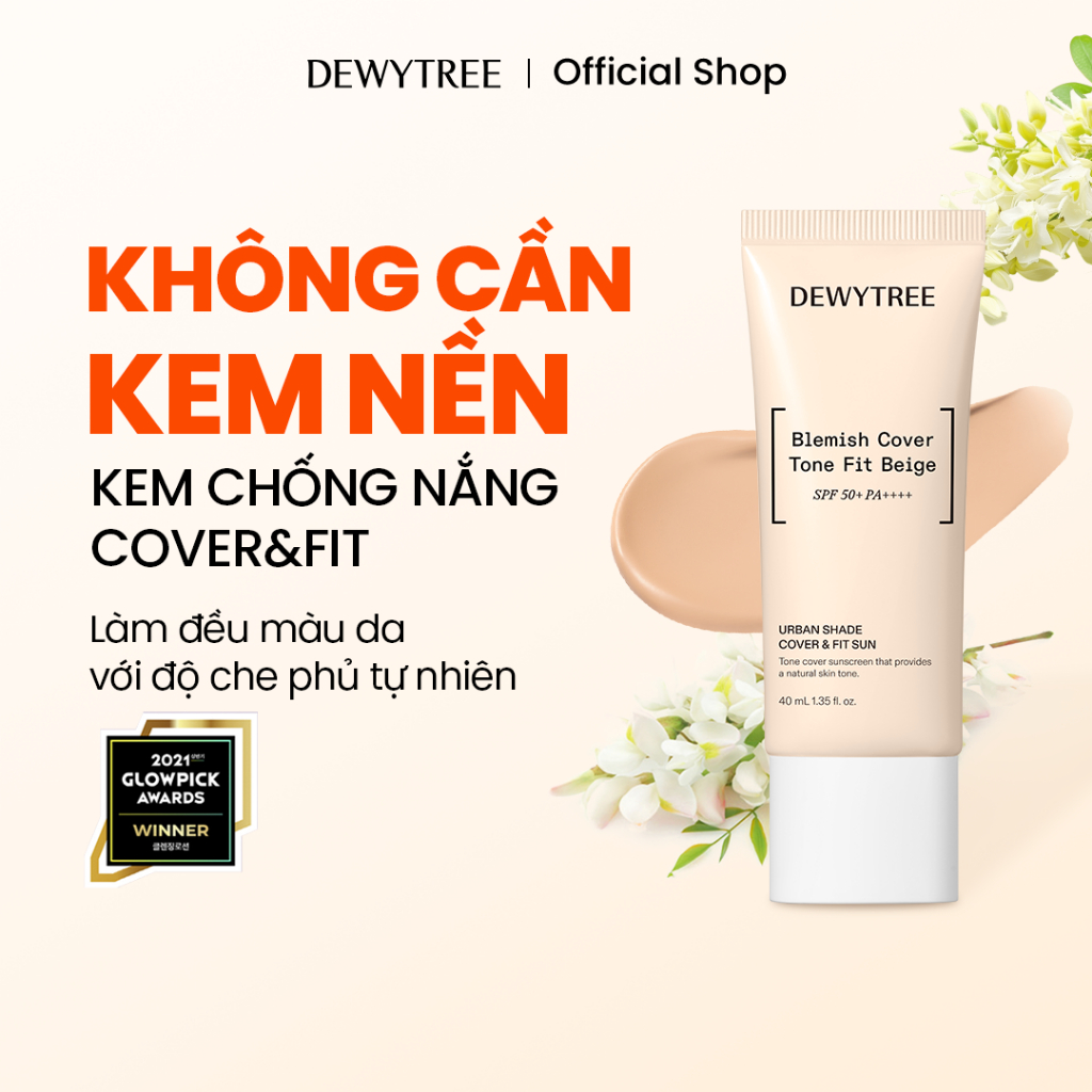 [DEWYTREE] Kem Chống Nắng Che Khuyết Điểm Không Lem Trôi Urban Shade Cover & Fit SPF50+ PA++++ 40ml