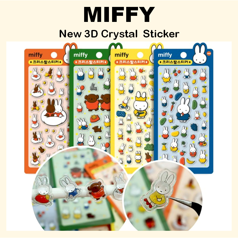 [MIFFY] Nhãn dán trang trí nhật ký pha lê 3D ver.2 (Đỏ / Xanh / Xanh / Vàng)