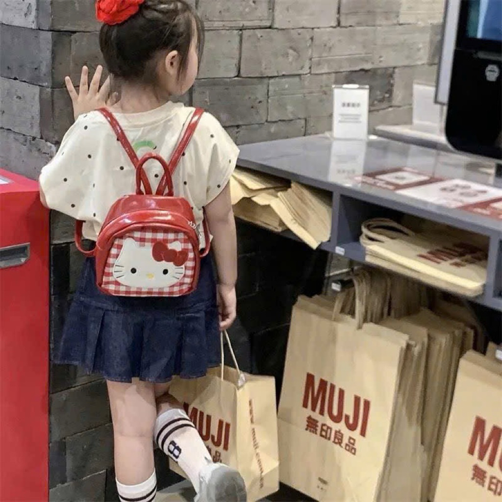 Ba Lô Hello Kitty Mini Cho Bé Gái Và Mẹ | Túi Đeo Lưng Hoạt Hình Dễ Thương Phong Cách Hàn Quốc