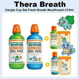 Bộ cốc súc miệng TheraBreath Fresh Breath súc miệng 473ml Bạc hà nhẹ / Bạc hà Icy