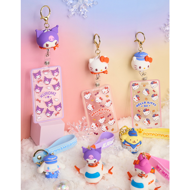 [SANRIO] JEJU AIR x SANRIO Nhân Vật Cuộn Thẻ Hộp Đựng kitty Phi Hành Đoàn Thuyền Trưởng Kurtomi cinnamoroll