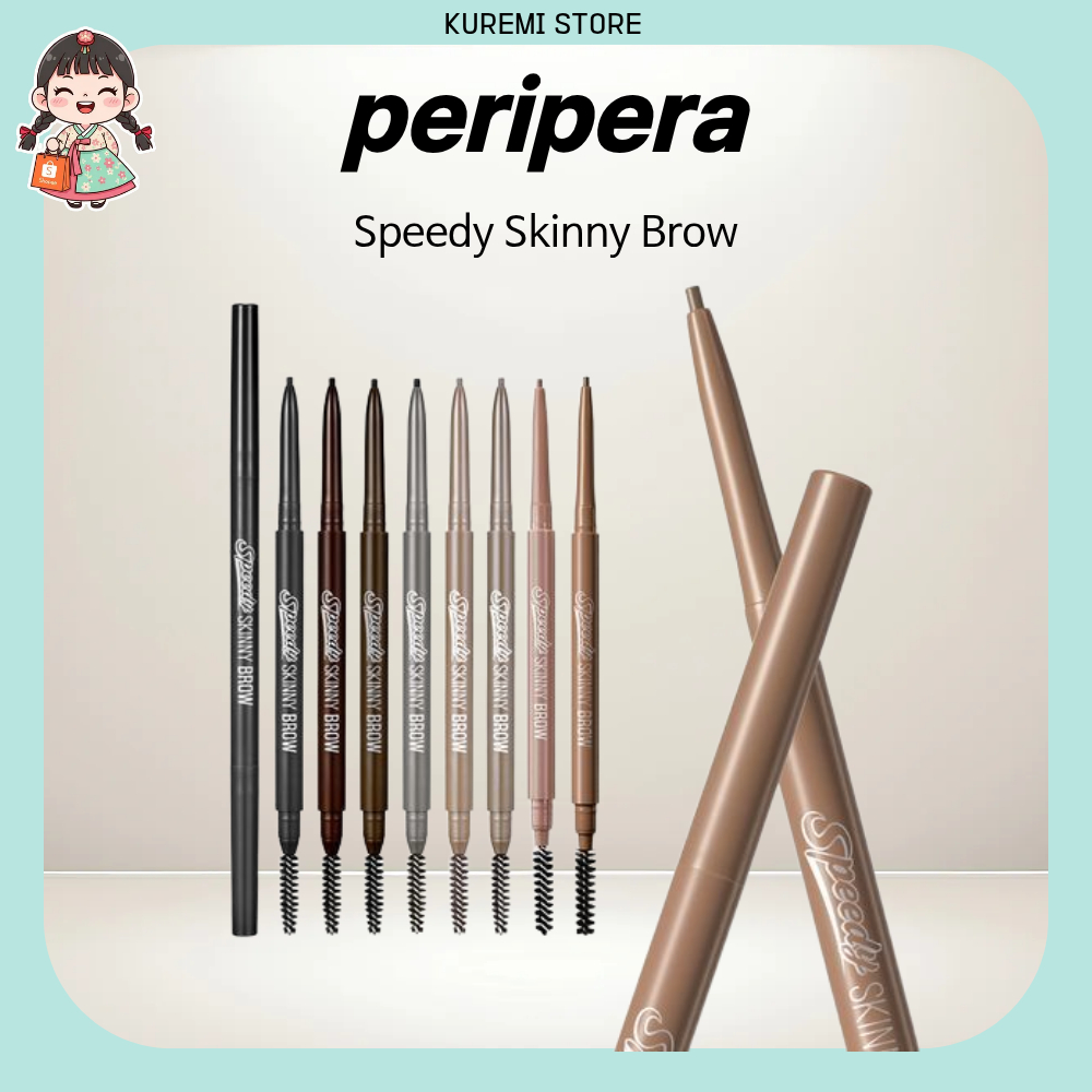 [Peripera] Bút chì Skinny Brow Speedy (8 màu) | Công thức cứng mỏng 1,5mm Chống nhòe Lông mày Trang điểm Hàn Quốc K-Beauty
