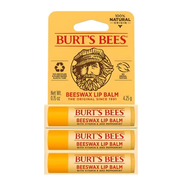 Kem dưỡng môi dưỡng ẩm Burt 's Bees 3 gói Nuôi dưỡng môi sáp ong chăm sóc môi cho môi khô & nứt nẻ