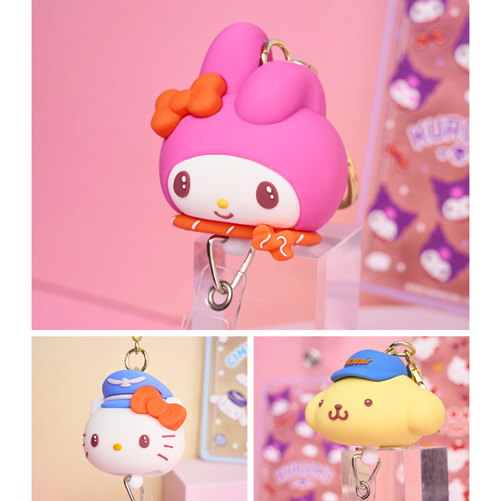 [SANRIO] JEJU AIR x SANRIO Nhân Vật Cuộn Thẻ Hộp Đựng kitty Phi Hành Đoàn Thuyền Trưởng Kurtomi cinnamoroll