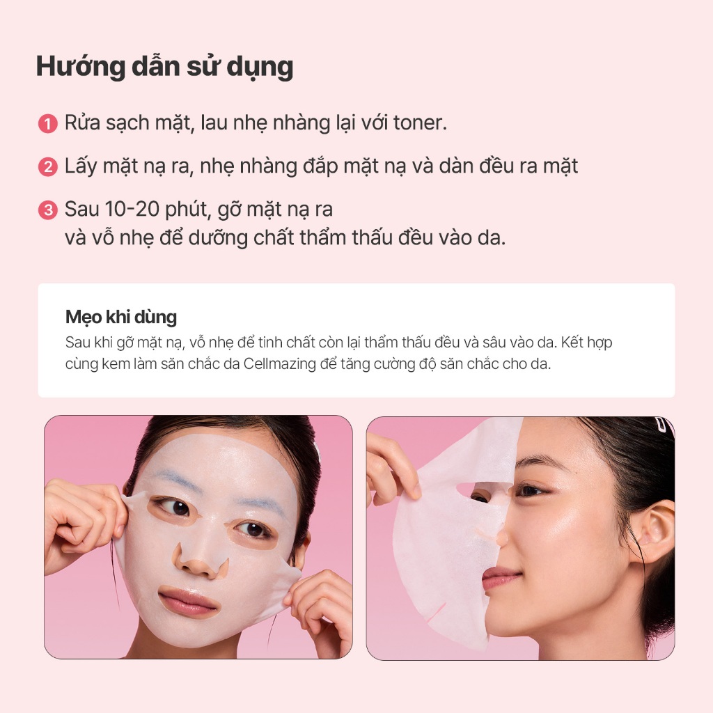 [Torriden Chính hãng] Mặt nạ se khít lỗ chân lông CELLMAZING chứa PDRN, 10 miếng, Mask
