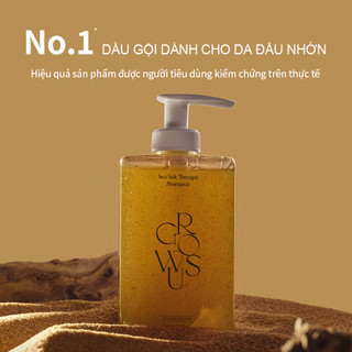 [GROWUS Chính hãng] Dầu gội muối biển hỗ trợ làm sạch gàu, bã nhờn, da đầu thông thoáng, tóc tơi GROWUS Seasalt Therapy Shampoo 500ml