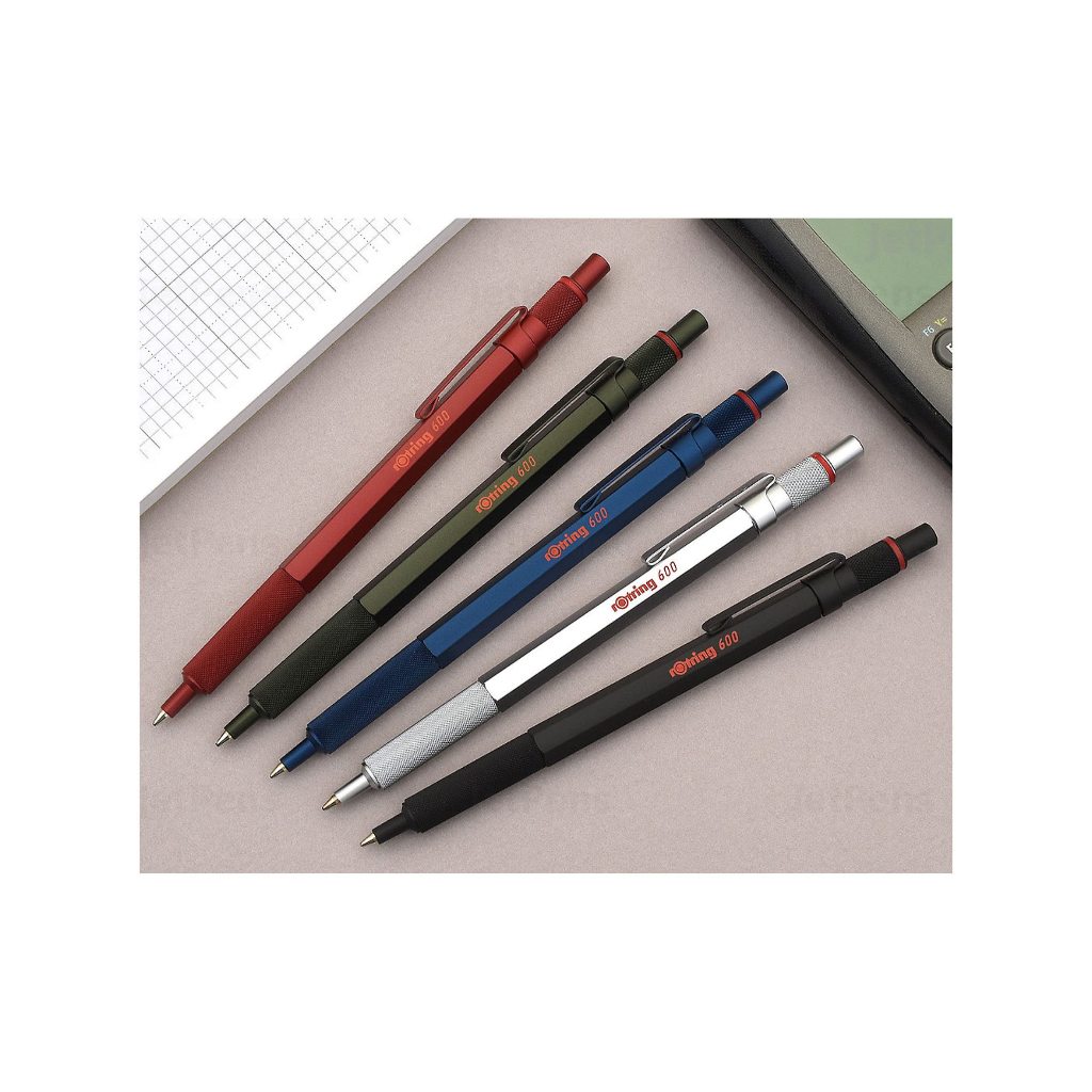 rOtring 600 But Bi/Do Xanh Thep Xanh Nguy Trang 3 Mau/Than Dong Thau Luc Giac/Knurl/Nhat Ban