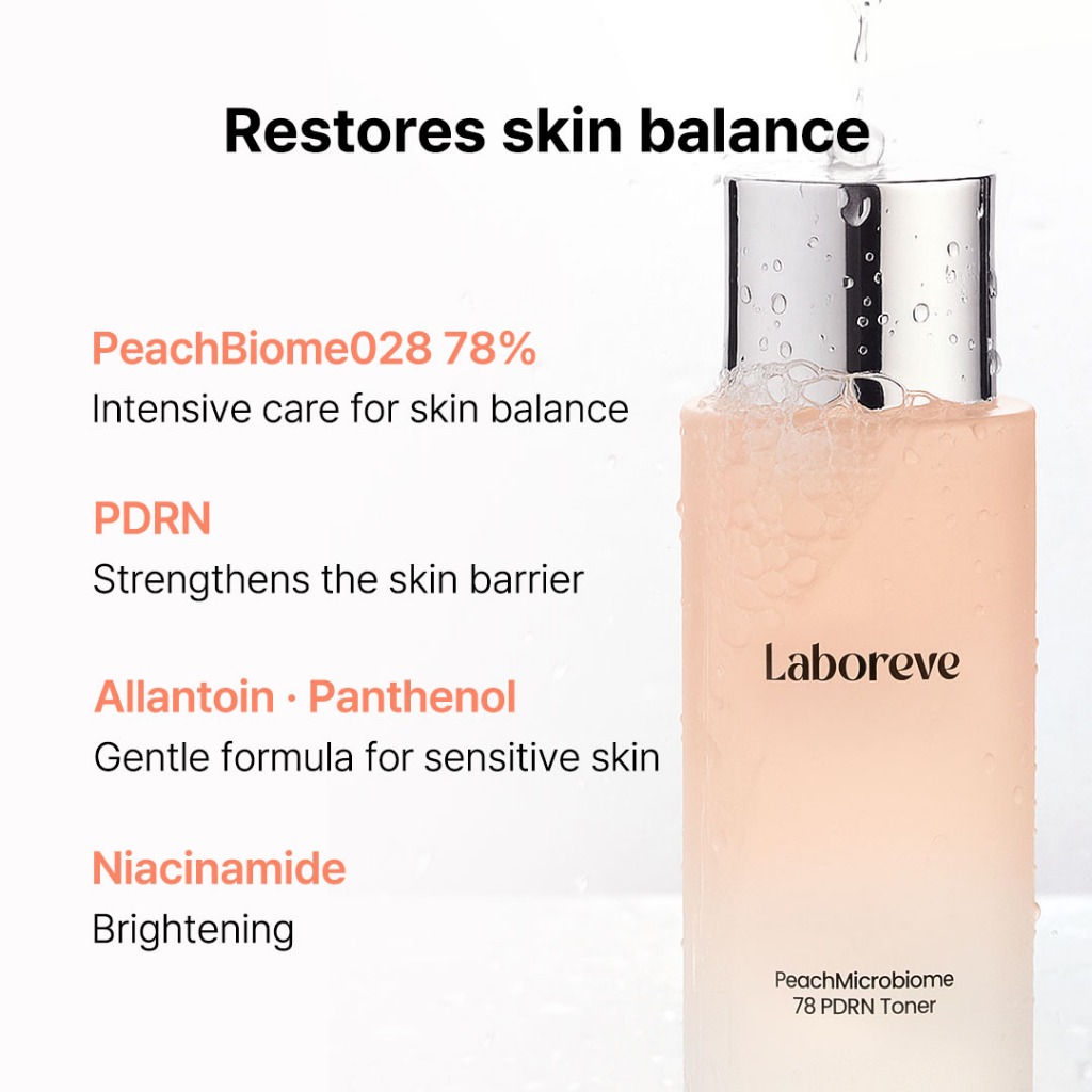 [Laboreve] Toner Peach Microbiome 78 PDRN | Làm dịu, sửa chữa rào cản, mực cho da dầu (125 ml)