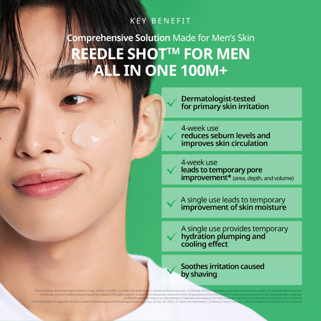 [VT] Reedle Shot for Man All-in-one Kiểm soát lỗ chân lông, bã nhờn & dưỡng ẩm [Flagship chính thức]