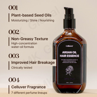 [Celluver] Tinh Dầu Dưỡng Tóc Argan 100ml | Serum Dưỡng Mượt Giảm Xơ Rối | Phục Hồi Tóc Hư Tổn | Không Bết Dính