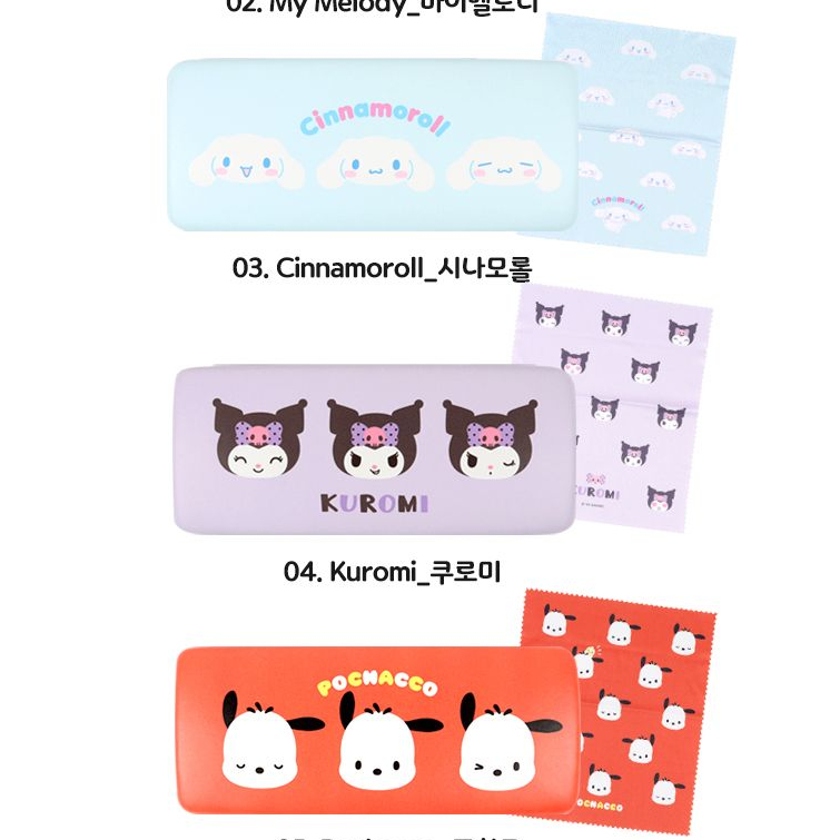 Hộp Đựng Kính Dễ Thương Cho Người Yêu Thích Sanrio với Nhân Vật Kitty, Pochacco, Kuromi và My Melody