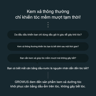 [GROWUS Chính hãng] Kem xả dưỡng tóc muối biển dưỡng ẩm nuôi dưỡng mái tóc mềm mượt GROWUS Seasalt Therapy Treatment 235ml