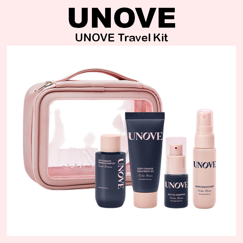 [UNOVE] Bộ du lịch Unove (Dầu gội 52ml + Điều trị 40ml + Tinh chất dầu 10ml + Sương mù 30ml)