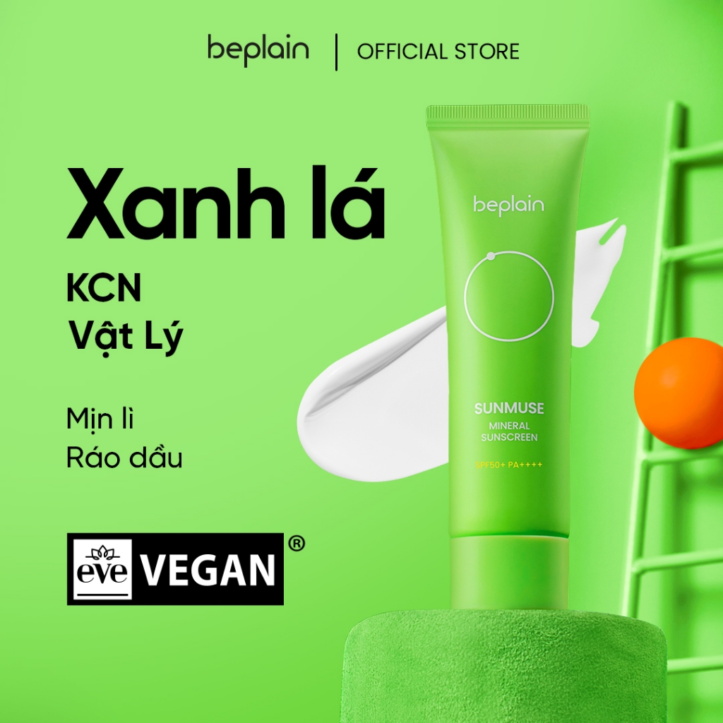 Kem chống nắng BEPLAIN Sunmuse Mineral vật lý nâng tone nhẹ nhàng SPF 50+ PA++++ 50ml