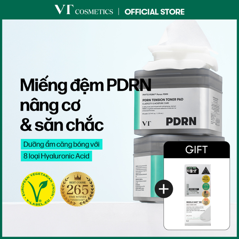 [VT] Vegan PDRN Toner Pad 60 miếng | Dưỡng ẩm & Căng bóng [Flagship chính thức]