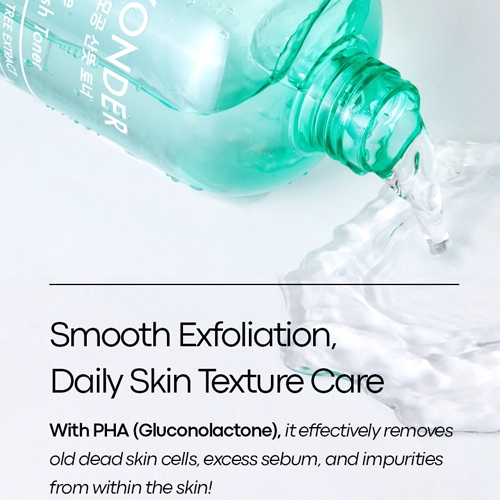 TONYMOLY Wonder Tea Tree Pore Fresh Toner Làm sạch lỗ chân lông, PHA dịu nhẹ