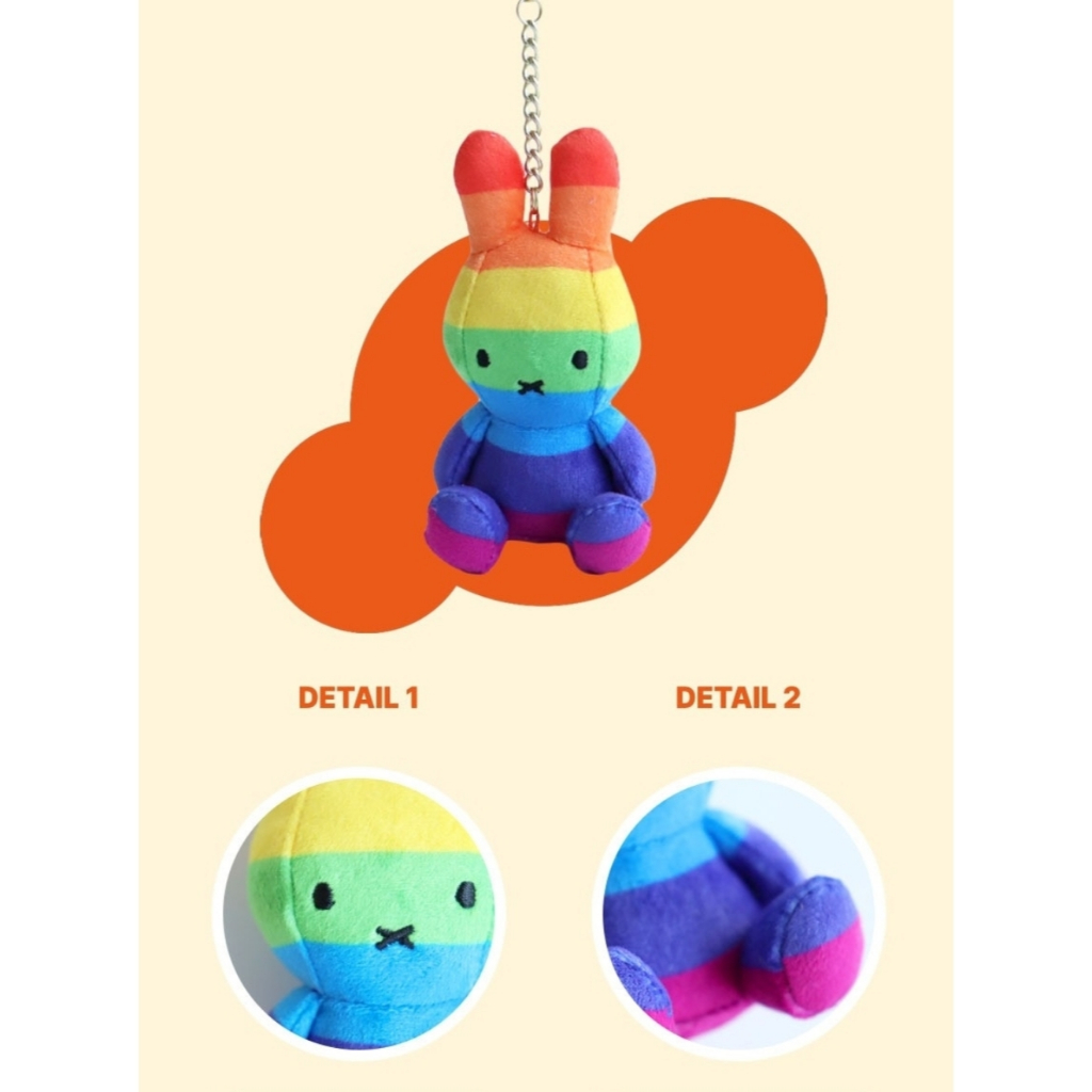 [MIFFY] Túi tươi tốt quyến rũ Denim & Pattern Phiên bản đặc biệt Móc khóa miffy 8cm