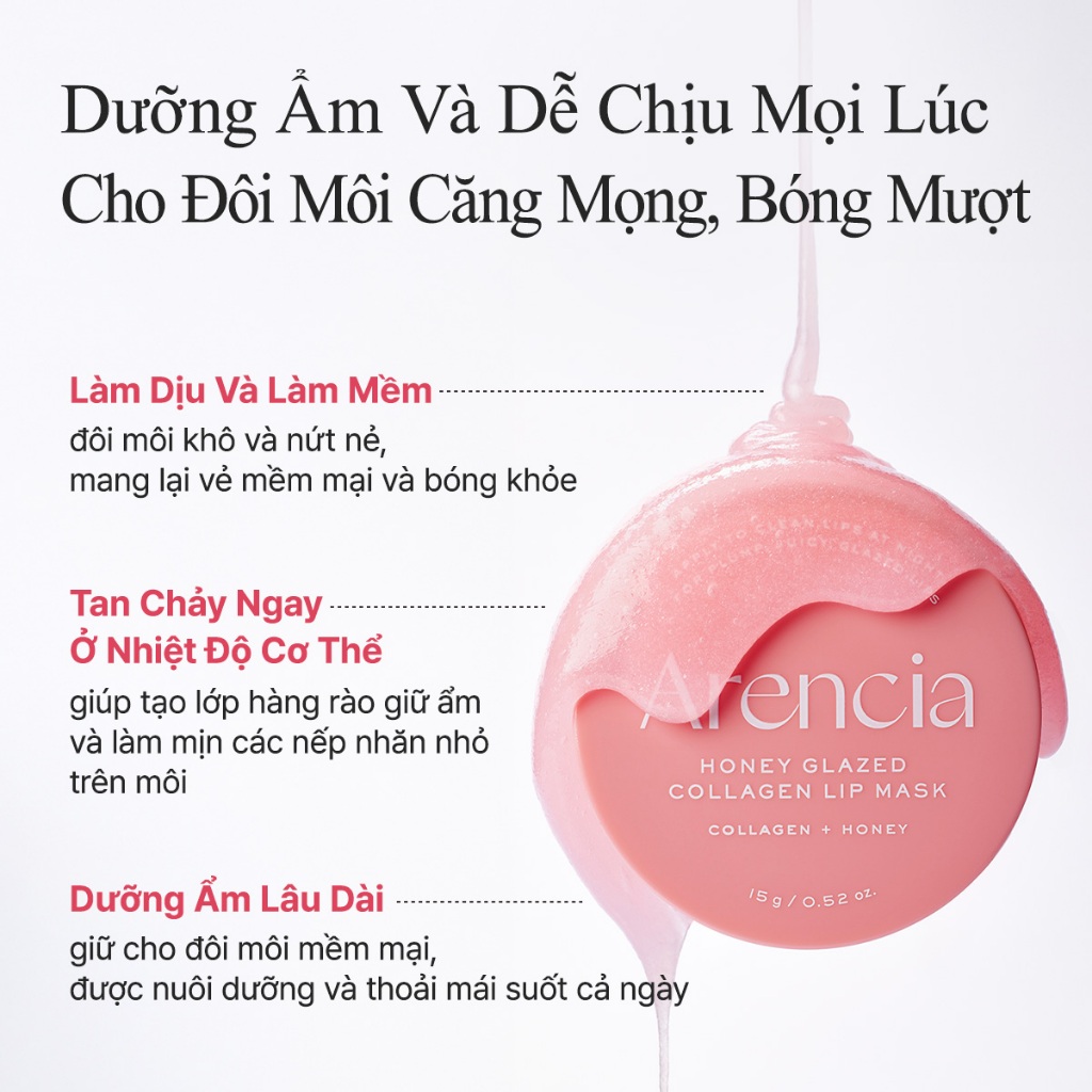 [Arencia] Mặt nạ môi Collagen tráng men mật ong