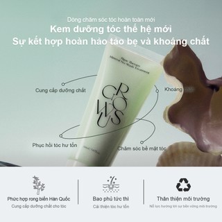 [GROWUS Chính hãng] Kem dưỡng tóc thế hệ mới tảo bẹ, khoáng chất kết cẩu mỏng nhẹ dễ thấm, không cần gội lại GROWUS Algae Therapy Mineral No-Wash Treatment 150ml