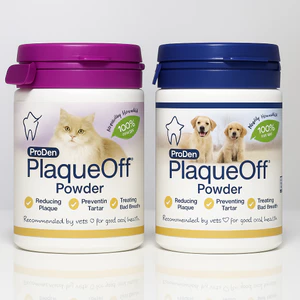 ProDen PlaqueOff Powder dành cho thú cưng - Nước làm mát hơi thở cho mèo & chó - Tẩy mảng bám & Tartar để chăm sóc răng miệng cho thú cưng