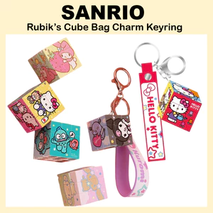 Móc khóa quyến rũ túi hình khối Rubik Hello Kitty / Hangyodon / My Melody / Kuromi / Cinnamoroll