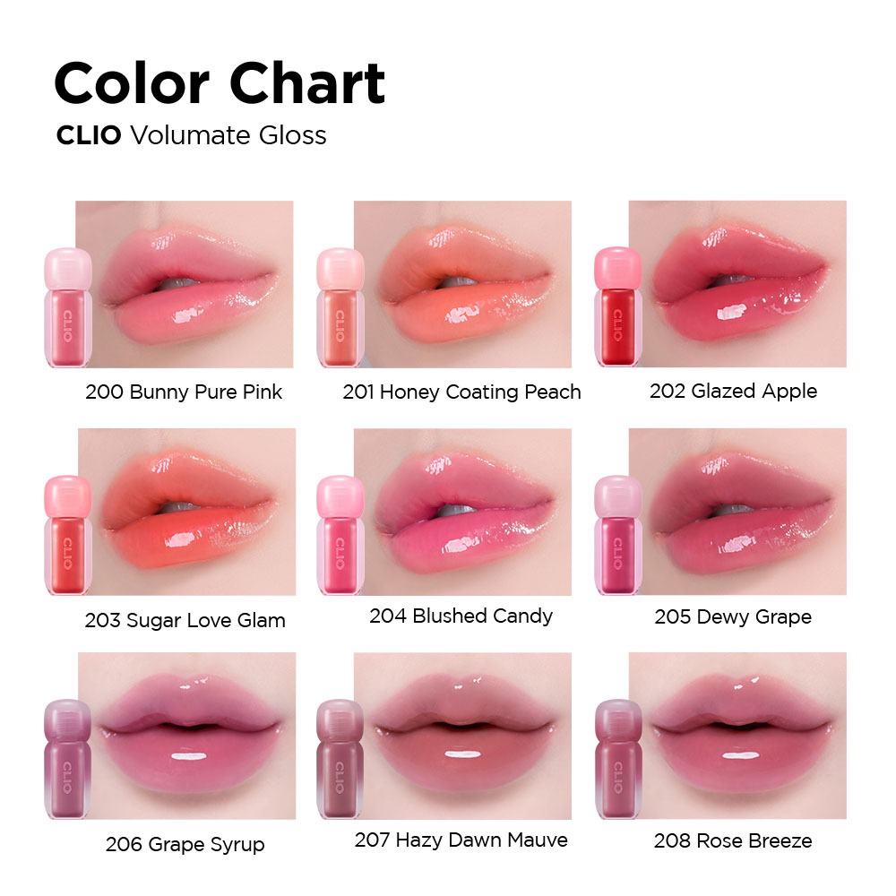 [CLIO - MÀU MỚI] Son bóng làm đầy môi Volumate Gloss - Môi syro, màu tự nhiên
