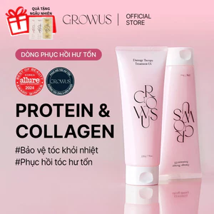 Kem xả protein, ngọc trai dưỡng tóc phục hồi hư tổn, nuôi dưỡng mái tóc óng ả mềm mượt từ sâu bên trong GROWUS Damage Therapy Hair Cream Treatment 220ml