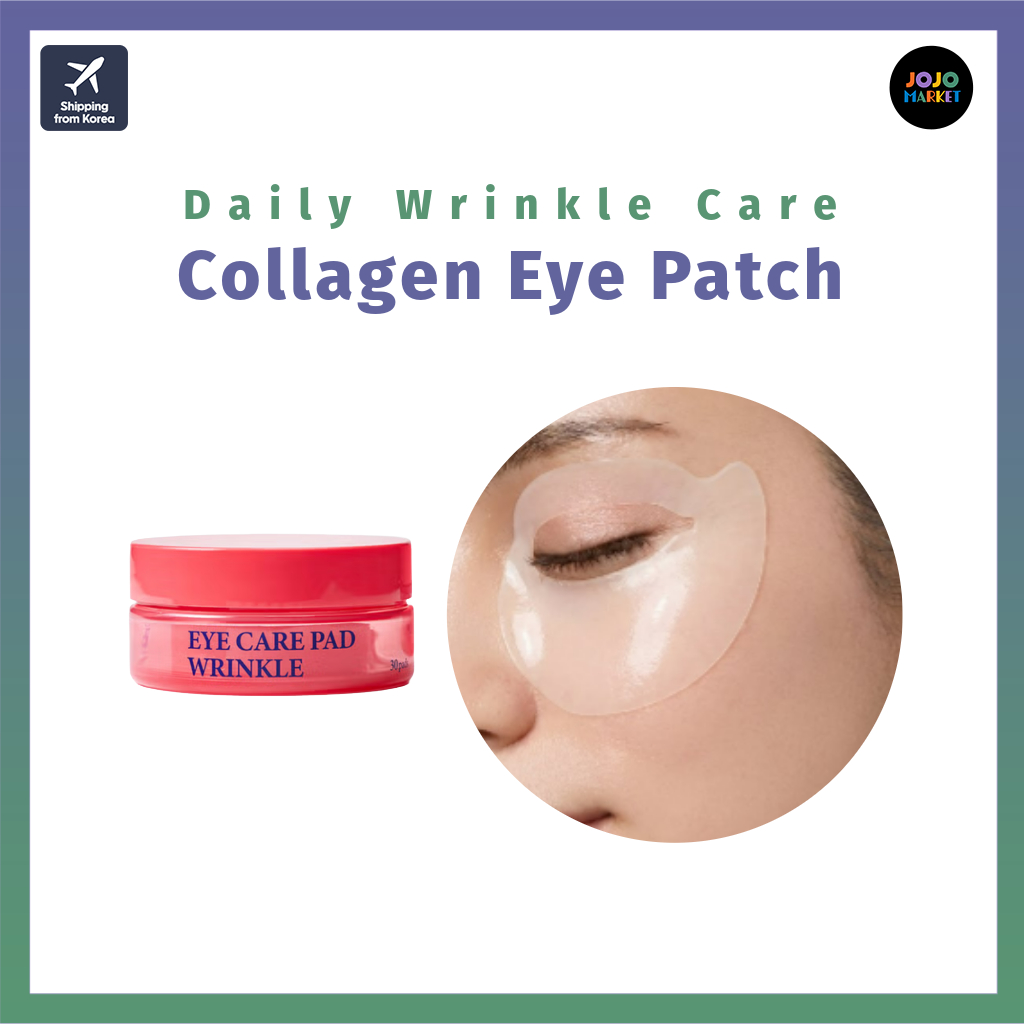 Miếng dán mắt Hydrogel Collagen để chăm sóc nếp nhăn hàng ngày (30 đôi) / Vận chuyển từ Hàn Quốc