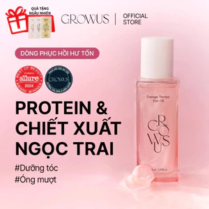 Dầu dưỡng tóc chiết xuất ngọc trai, Protein phục hồi tóc hư tổn, nuôi dưỡng tóc khỏe mạnh, óng ả mềm mượt từ bên trong GROWUS Damage Therapy Hair Oil 65ml