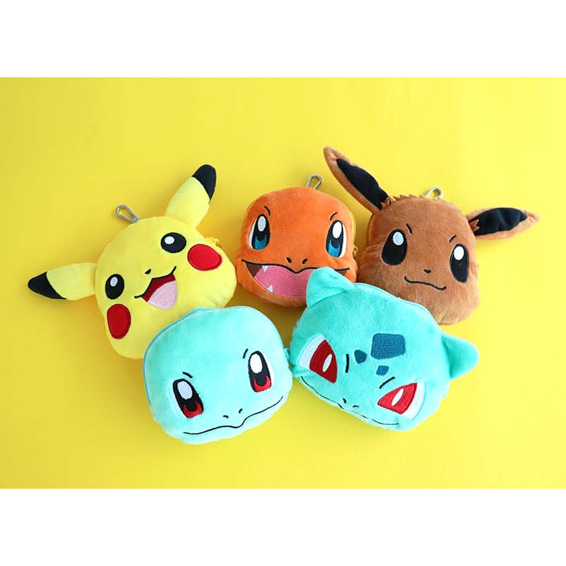[POKEMON] Móc khóa ví đựng tiền xu sang trọng 12cm (Pikachu / Charmander / Squirtle / Bulbasaur / Eevee)
