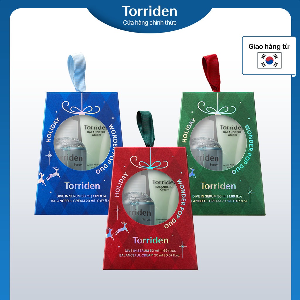 [Torriden Chính hãng] Holiday Wonder Pop - Serum DIVE IN 50ml + Kem dưỡng BALANCEFUL CICA 20ml (3 lựa chọn)