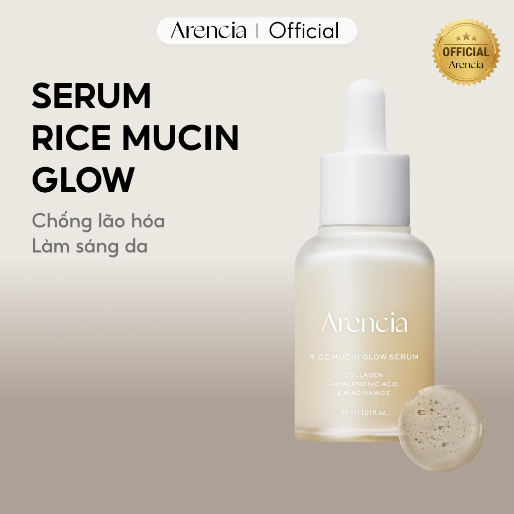 [Arencia] Tinh chất Rice Mucin Glow 30ml | Rạng rỡ, dưỡng ẩm