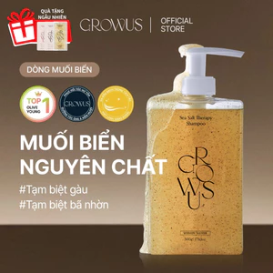 Dầu gội muối biển hỗ trợ làm sạch gàu, bã nhờn, da đầu thông thoáng, tóc tơi GROWUS Seasalt Therapy Shampoo 500ml