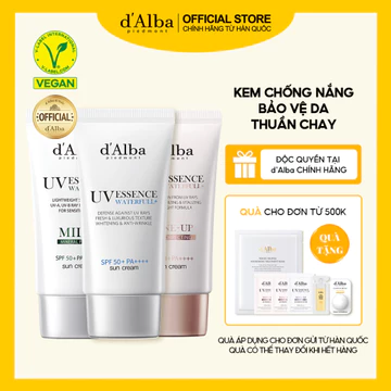 [d'Alba Official] Kem Chống Nắng thuần chay d'Alba 50ml (SPF50 + PA + + + +) Dịu Nhẹ Và An Toàn Sử Dụng