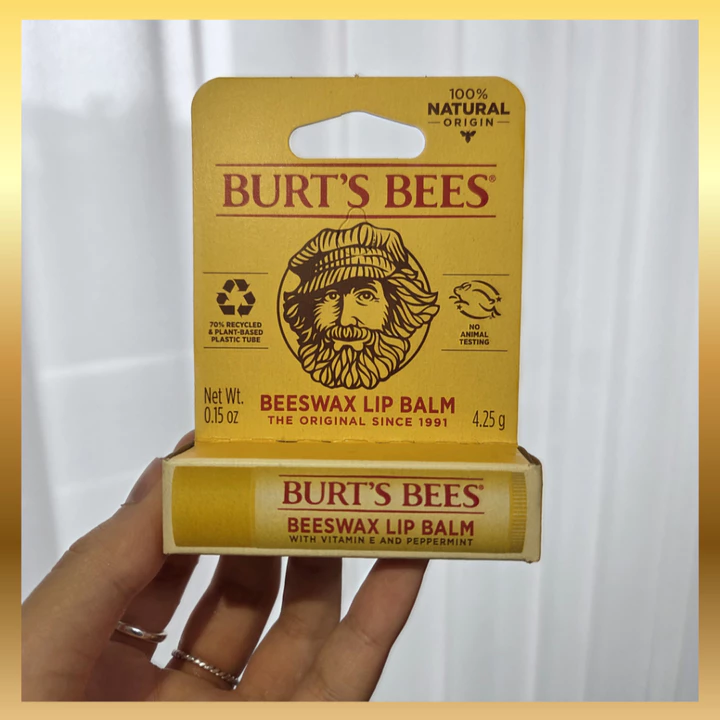 Burt 's Bees Original Lip Balm Stick 4.25g – Dầu dừa sáp ong tự nhiên 100%, Dưỡng ẩm 12 giờ, Không hương vị