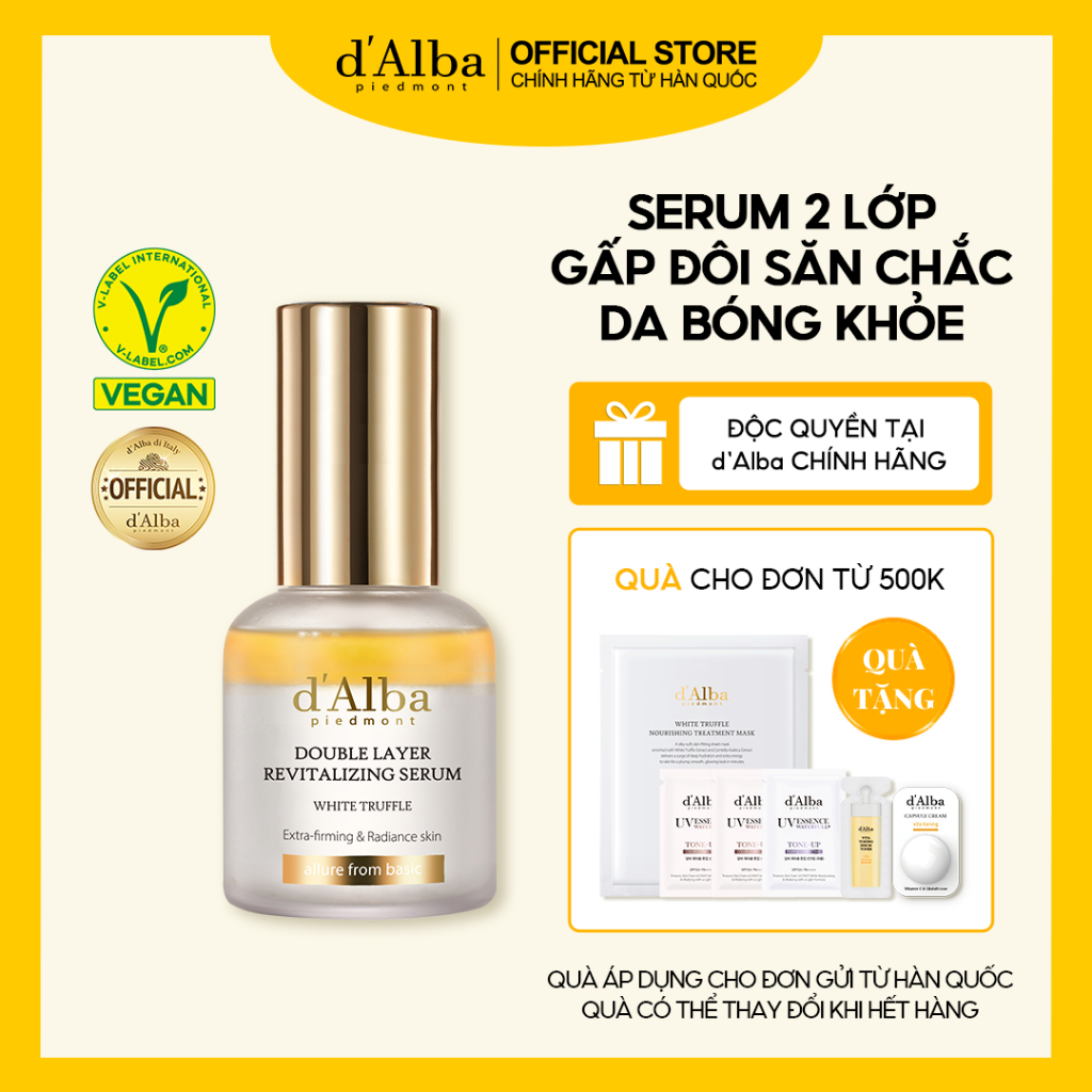 [d'Alba Official] Serum phục hồi sáng da hai lớp Double Layer Revitalizing Serum 30ml