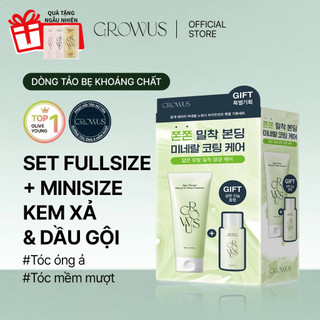 [GROWUS Chính hãng] SET Kem dưỡng tóc thế hệ mới tảo bẹ, khoáng chất kết cẩu mỏng nhẹ dễ thấm, không cần gội lại 150ml + TẶNG KÈM Dầu gội 53g GROWUS Algae Therapy Mineral No-Wash Treatment 150ml + Shampoo mini size 53g