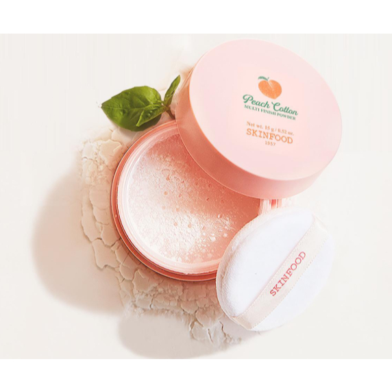[SKINFOOD] Bột đa năng Peach Cotton + Kiểm soát dầu & Phấn má hồng lỗ chân lông + (15g)