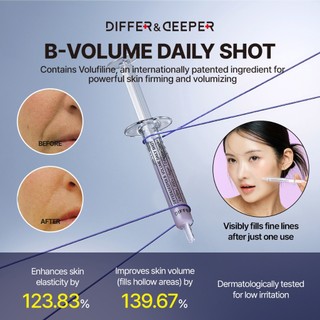 [Differndeeper Korea] B-Volume (Chống lão hóa, Chăm sóc nếp nhăn) / C-Toning (Làm sáng, Chăm sóc vết thâm, Phát sáng) / S-Cure (Giảm thiểu lỗ chân lông, làn da mịn) Bắn hàng ngày 2,5ml * 2ea
