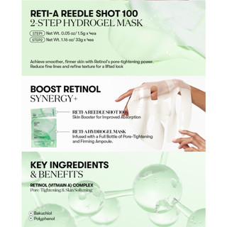 [VT] Color Reedle Shot 100 Mặt nạ Hydrogel 2 bước 1 miếng (Collagen / Vita / Hydro / Reti-A / ProCica)