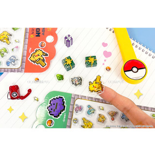 Pokemon Candy Bon Bon 3D Pixel Art Sticker RGBY Phong cách trò chơi Điện thoại dễ thương Deco PVC Seal