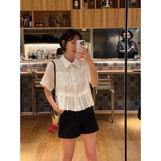 𝘿𝙐𝙉 𝙏𝙊𝙋 - Áo Sơ Mi Linen Dập Ly