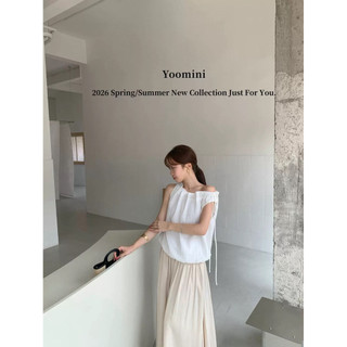 𝙋𝙄𝘼 𝙏𝙊𝙋 - Áo Linen Lệch Vai Dây Rút