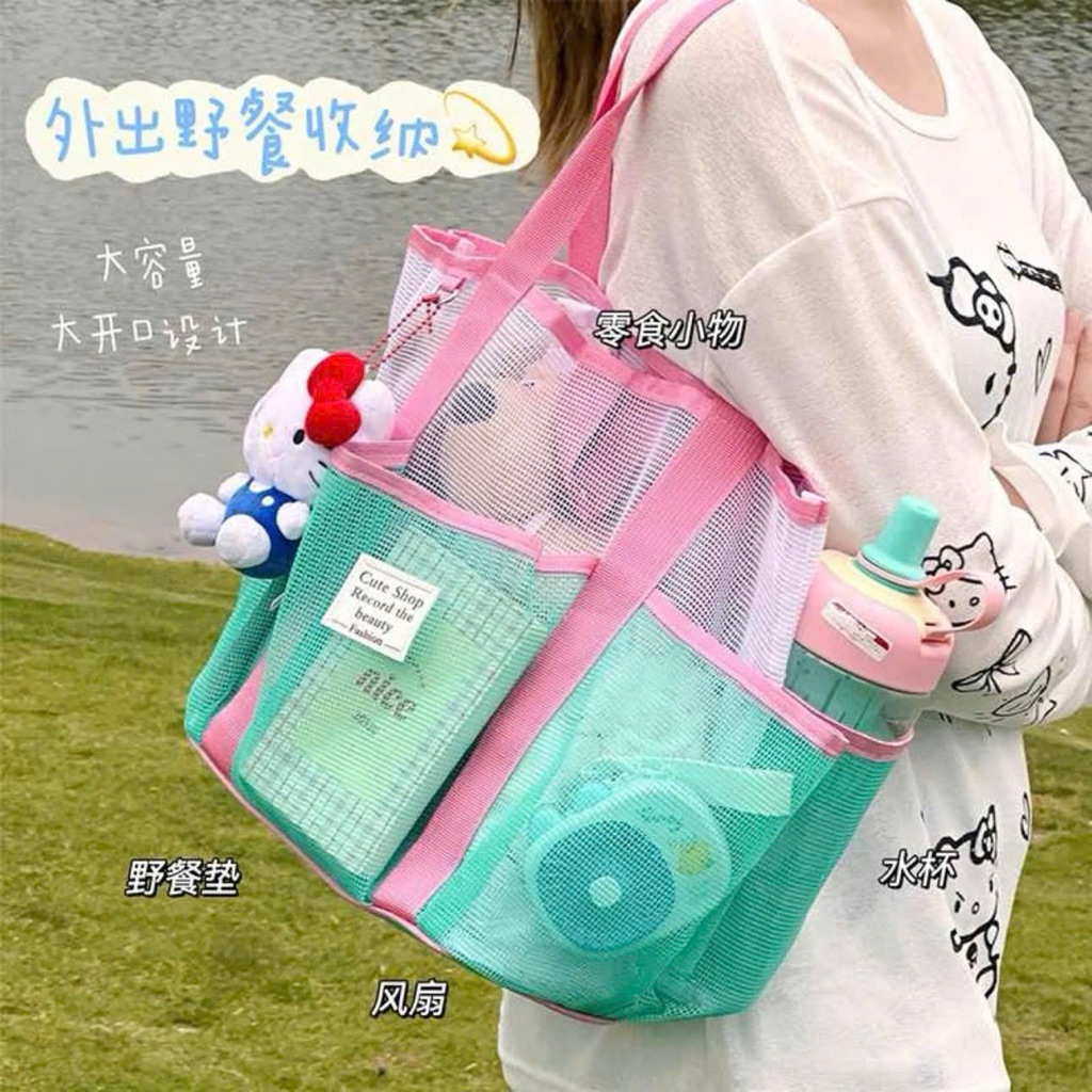 Túi lưới đi biển size lớn , xinh xắn , tiện lợi ,cá tính cho các nàng.( không kèm móc khoá)
