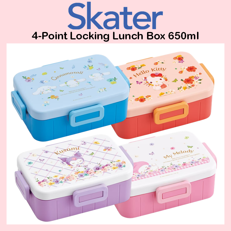 [SKATER] Hộp cơm trưa SANRIO YZFL7AG Blossom 650ml Khóa 4 điểm Hello Kitty / My Melody / Kuromi / Cinnamoroll