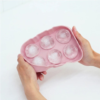 [K-Home Cafe] Máy làm bóng đá silicon tròn Jumbo (6 khoang) / Khay đá bóng cao Whisky / Khuôn đá hình cầu có phễu / Silicon cao cấp thực phẩm