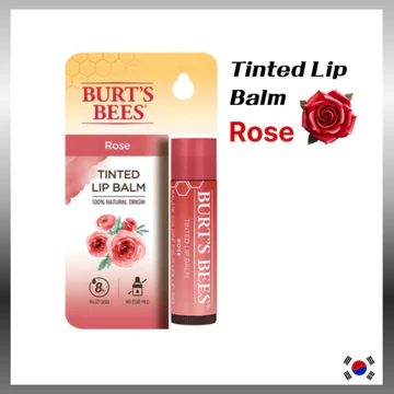 [Burt 's Bees] Son dưỡng môi màu - Hoa hồng (4.25g)| Thành Phần Tự Nhiên| Hydrat hóa 8 giờ| Son dưỡng môi dưỡng ẩm Sheer Color
