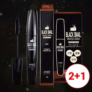 ANJO Black Snail Mascara chống thấm nước 3 chiếc Trang điểm mi khối lượng Hàn Quốc