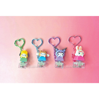 Nhân vật Sanrio LED Móc khóa Kuromi My Melody Cinnamoroll Hello Kitty Mini Keycap Light Móc khóa