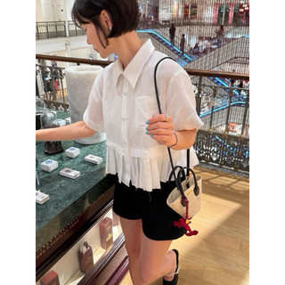 𝘿𝙐𝙉 𝙏𝙊𝙋 - Áo Sơ Mi Linen Dập Ly